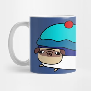 Blue Cupcake Pug Mug